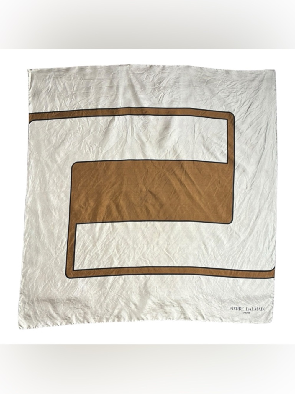 PIERRE BALMAIN Paris 100% Silk Square Vintage Scarf